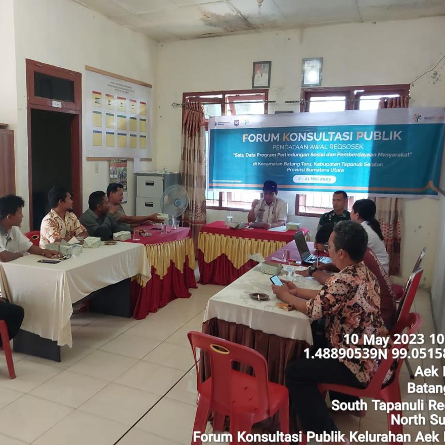 Kegiatan Pemutakhiran Data Regsosek22 di Kelurahan Aek Pining berlangsung lancar.